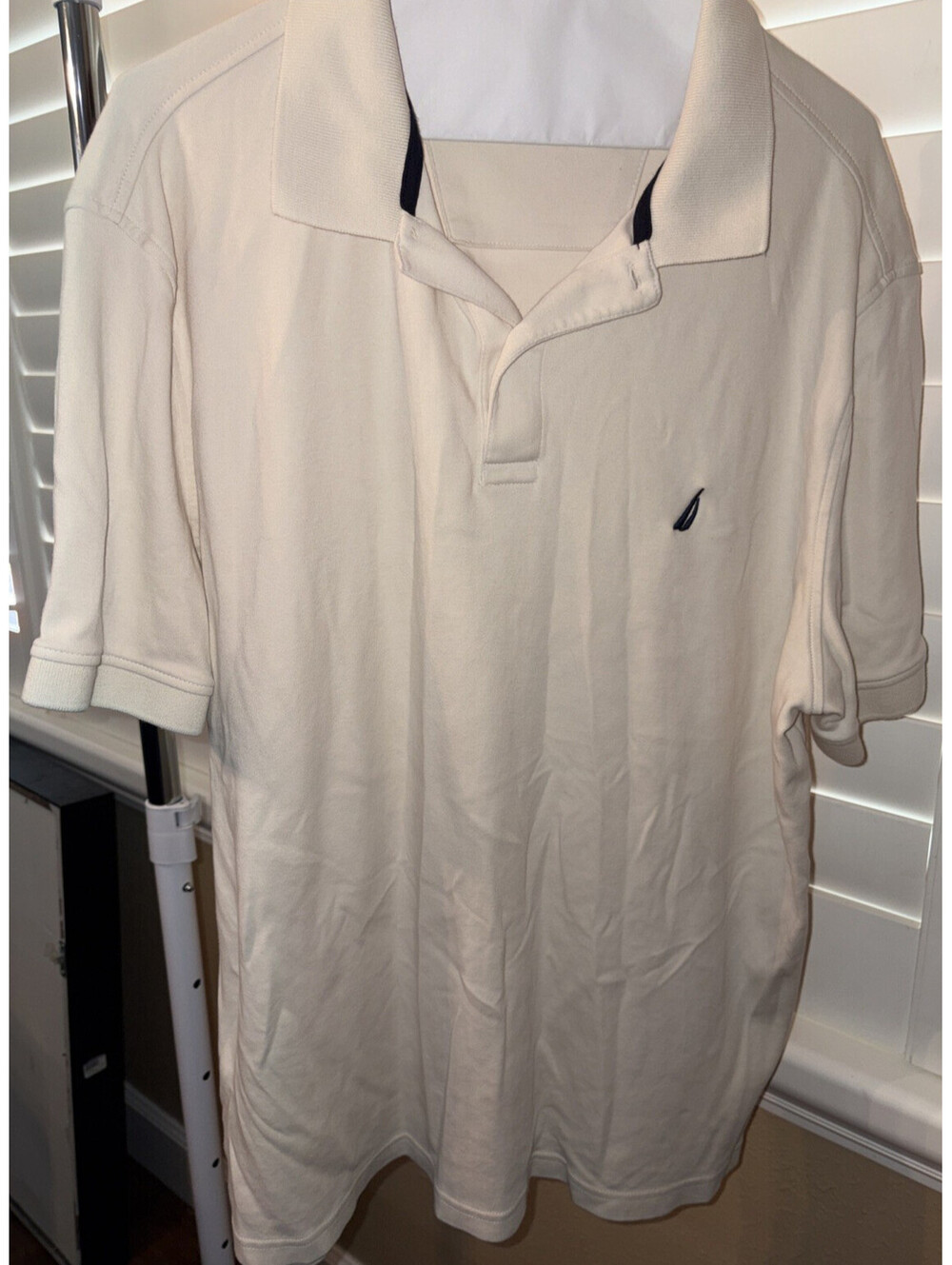 Men's Classic Fit Nautica Short Sleeve Polo Shirt ~ Cream ~ Size XL